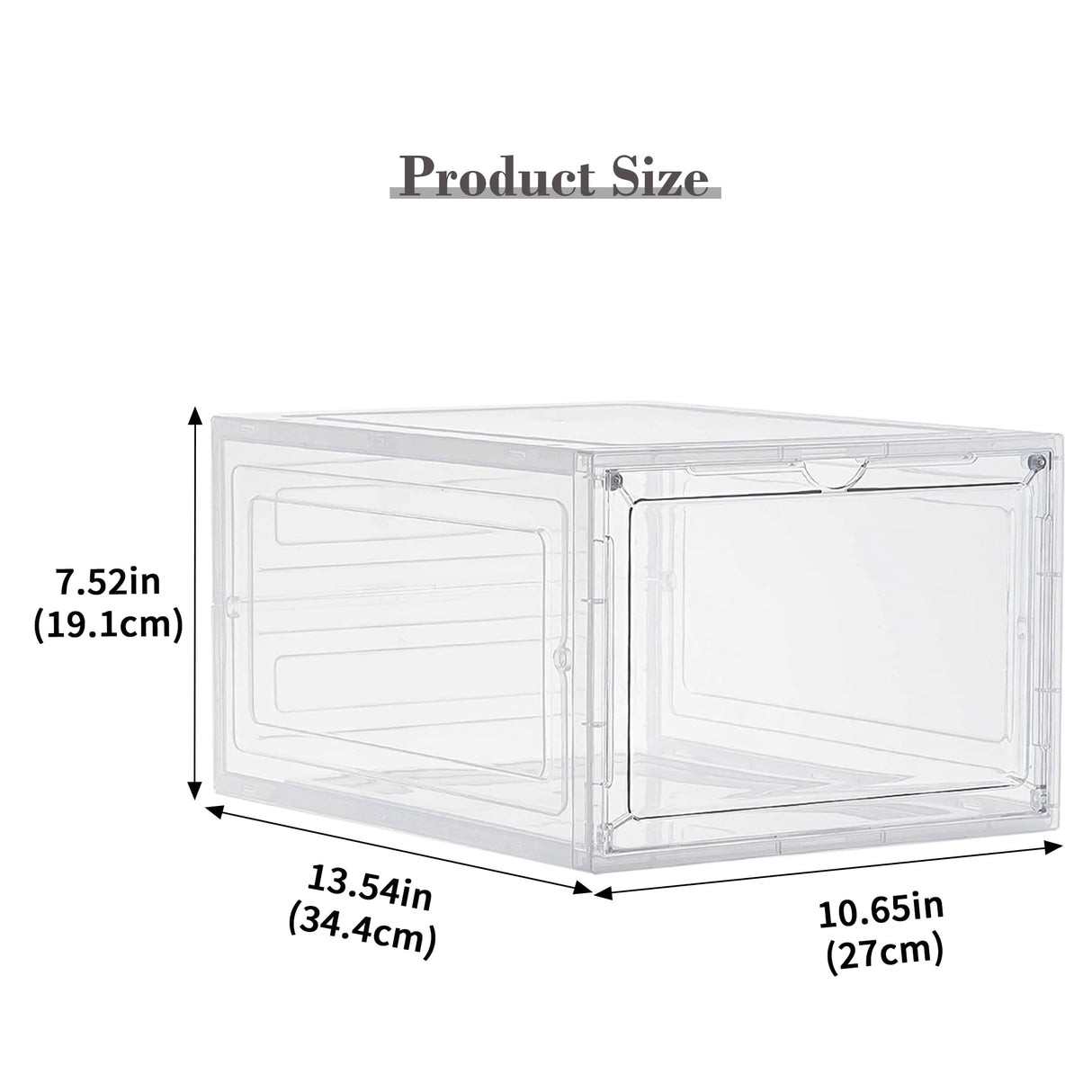 LXLXXL Storage Bins with Lids, 6 Pack Clear Plastic Storage Containers with Magnetic Acrylic Door, 19 Qt Stackable Storage Box for Home,Office Organizing LXLXXL