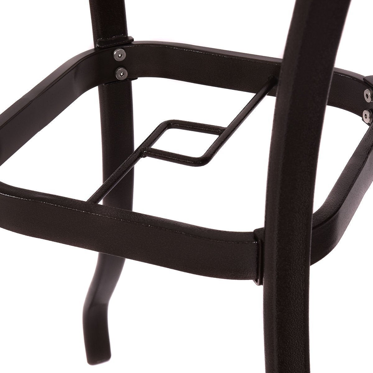 Tangkula Patio Bar Table with Umbrella Hole, All Weather 37 Inches Height Heavy Duty Outdoor Square Glass Top Table, for Garden Balcony Poolside and Lawn, Mix Brown Tangkula