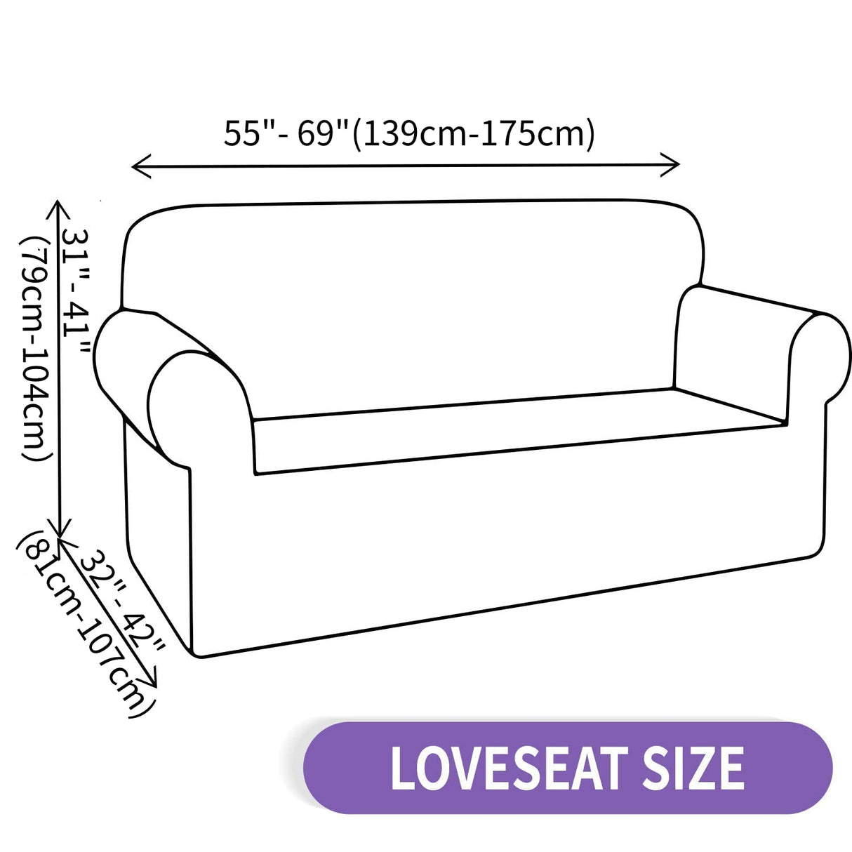 ZNSAYOTX Super Stretch Couch Cover Love Seat Sofa Covers for Living Room Dogs Pet Friendly Furniture Protector Spandex Loveseat Slipcovers with Anti Slip Foam Sticks (White, Loveseat) ZNSAYOTX