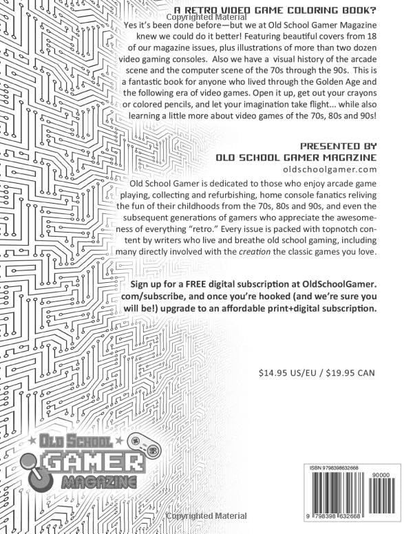 Official Old School Gamer Coloring Book - Volume 1 WoodArtSupply