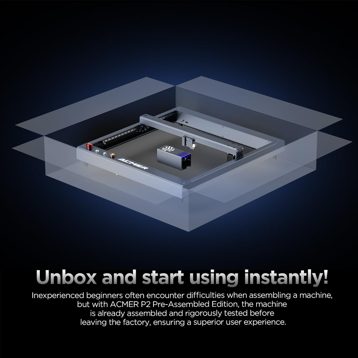 ACMER P2 Laser Engraver, 20W Output Laser Cutter, Laser Engraving Machine, CNC Laser Cutter and Engraver Machine Class 4 for Stainless Steel, Wood, Metal, Acrylic, Leather (P2 Laser 20W) ACMER