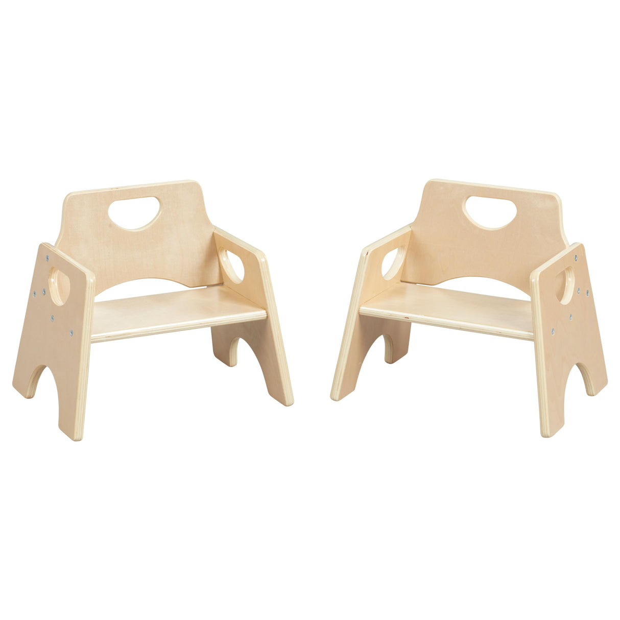 ECR4Kids Stackable Wooden Toddler Chair, 6in, Kids Furniture, Natural, 2-Pack ECR4Kids