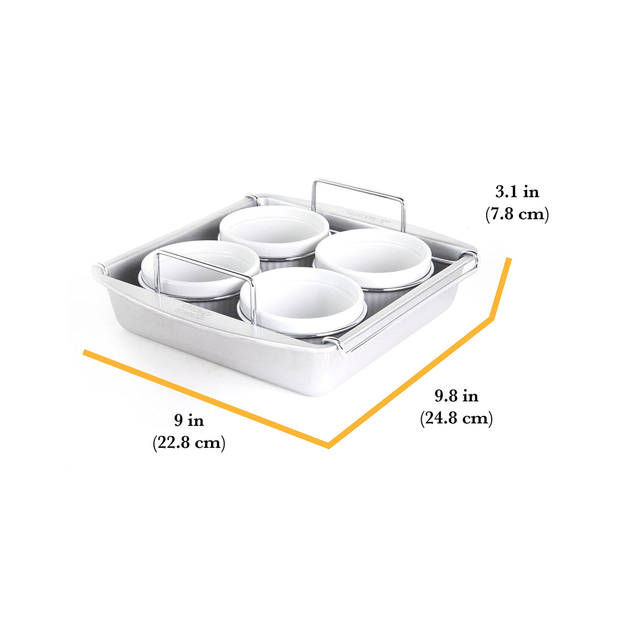 Chicago Metallic Professional Crème Brulee, 6 Piece Set, Stainless Steel Chicago Metallic