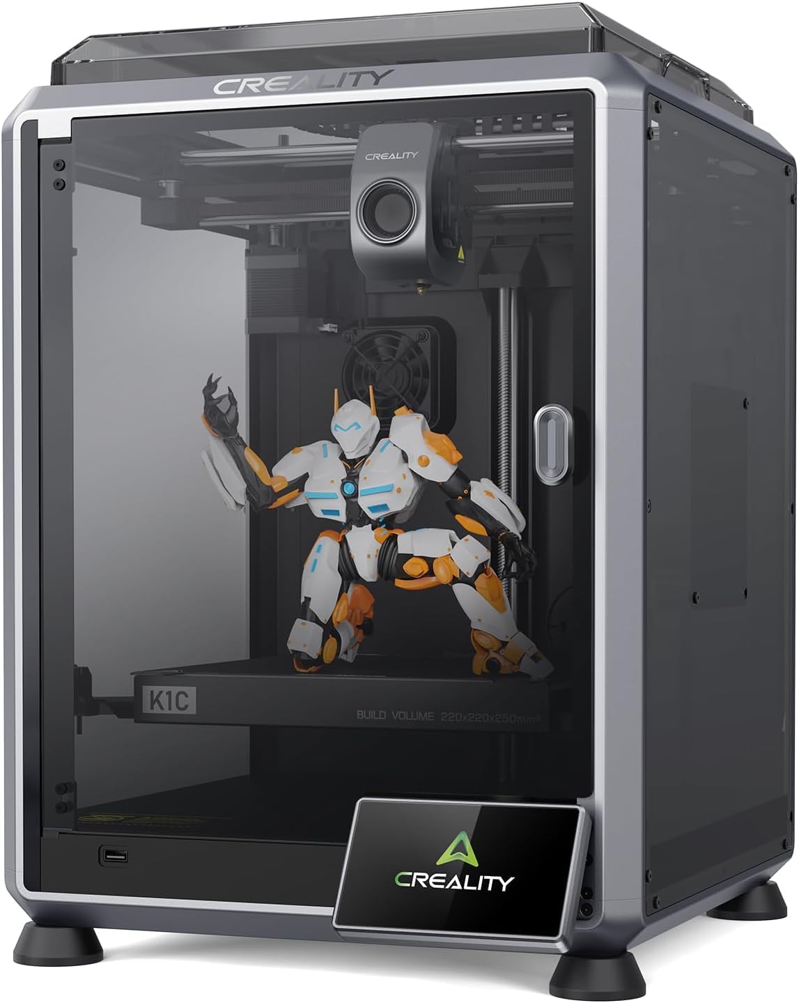 Creality K1C 3D Printer, 600mm/s Fast Speed Auto Leveling 3D Printers with AI Camera for 300°C Printing, Switchable Silent Mode Reliable Carbon Fiber 3D Printing 220 * 220 * 250mm Creality