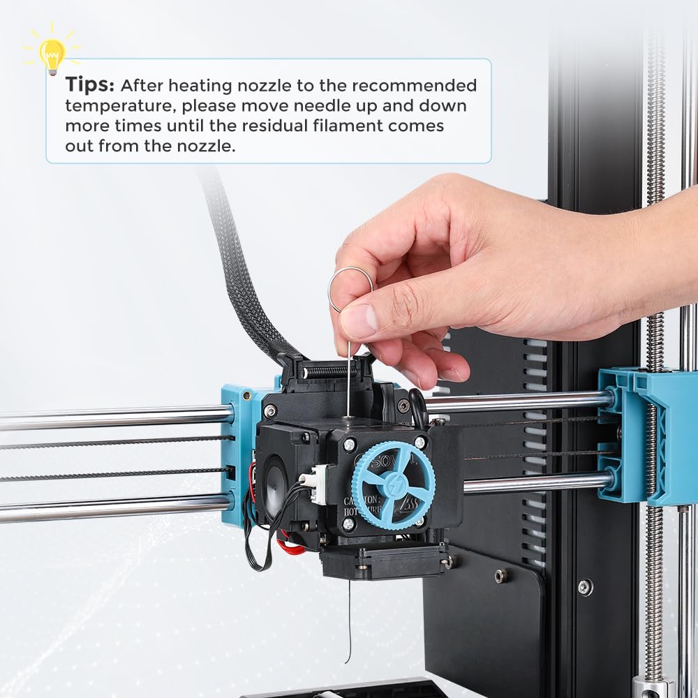 Creality 8pcs 3D Printer Hardened Steel MK8 Nozzles, Upgraded Tungsten Metal Extruder Nozzles 0.2mm, 0.3mm, 0.4mm, 0.5mm, 0.6mm with DIY Tools Storage Box for Creality Ender 3 Ender 3 V2 Sovol SV06 Creality