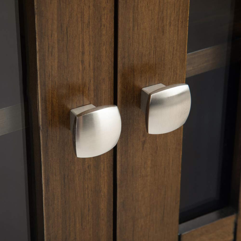 SIMPLIHOME Bedford SOLID WOOD 32 inch Wide Transitional Low Storage Media Cabinet in Rustic Natural Aged Brown, with 2 Tempered Glass Doors, 2 SIMPLIHOME