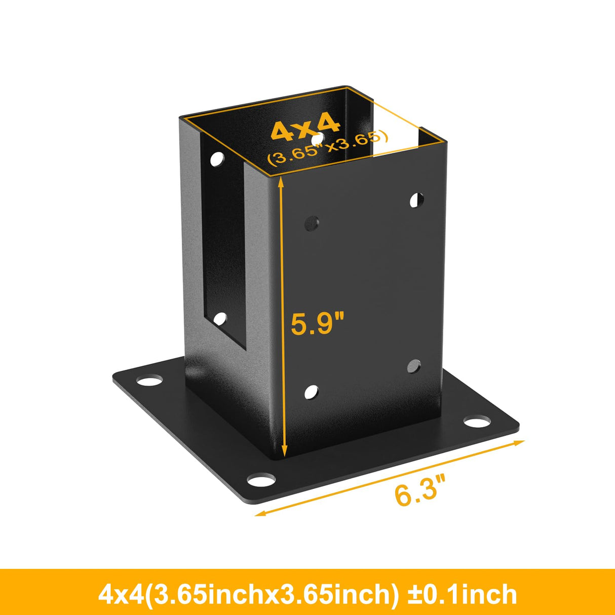 Wilkblck 4×4" Post Base 4PCS Stainless Steel Brackets Woodworks Pergola Kit Deck Post Base Railing Flange Anchor Wood Stand Kit Bolt Down Bracket Kit for 4x4 Lumber Wilkblck