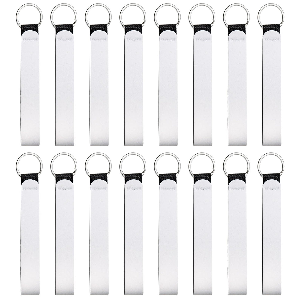 NEETUE 16 Pieces Sublimation Blanks Wristlet Keychain DIY Blank Wrist Lanyard White Neoprene Keychain Wristband Lanyard Wristband Keychain for Summarize Small Pendants Such as Keys (White) NEETUE