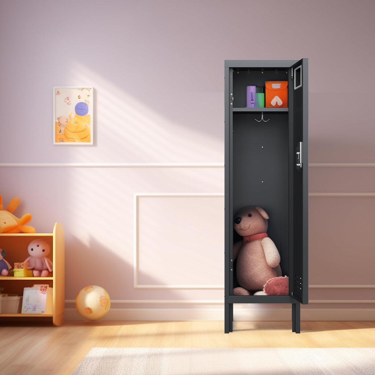 BUTISOW Metal Cabinet Home Office Storage, Lockable Steel Locker with Door, 54" Height, Multi-Purpose for Home, Office, Gym, School, Garage BUTISOW