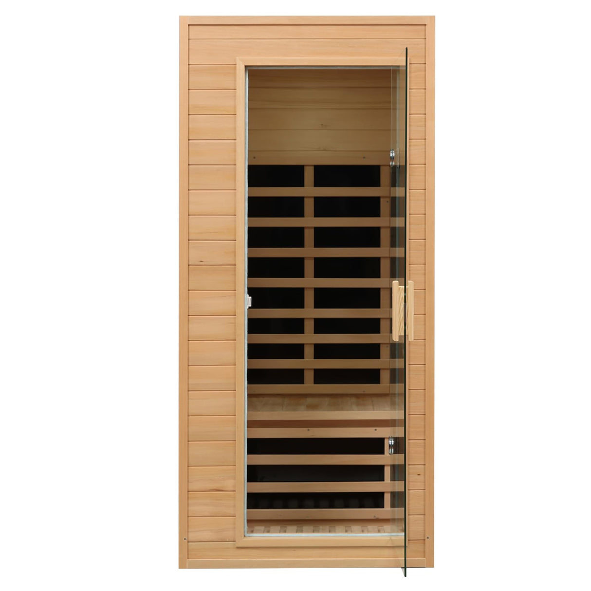 Kanlanth 1 Person Infrared Sauna, Low EMF FAR Infrared Sauna for Home, 1,200watt, Canadian Hemlock, Indoor Saunas with LED Reading Lamp, LCD Display-Control, Bluetooth Audio Kanlanth
