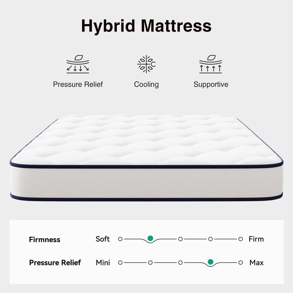 Novilla 8 inch Twin Mattress for Kids,Foam and Spring Hybrid Mattresses Twins for Comfortable Sleep,Steel Coils for Durable Support,CertiPUR-US Certified Foam,Youth/Guest Rooms,Twin Mattress in a Box Novilla