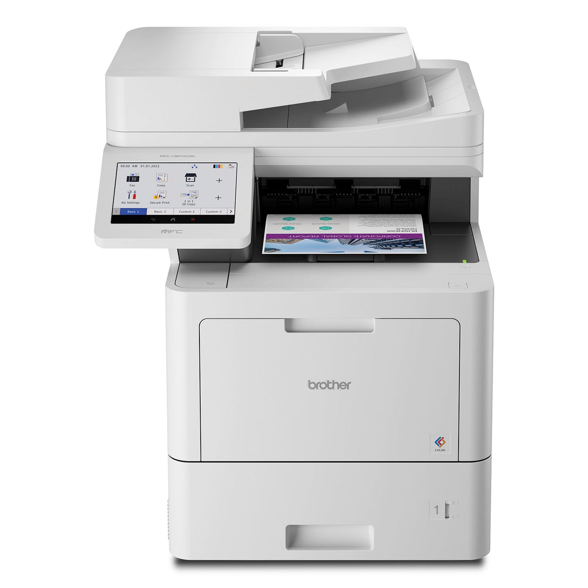 Brother MFC‐L9610CDN Enterprise Color Laser All‐in‐One Printer with Fast Printing, Large Paper Capacity, and Advanced Security Features, White Brother