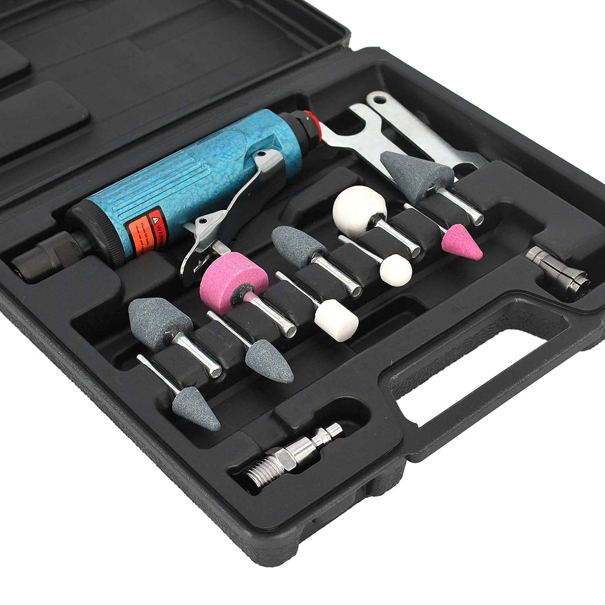 Air Die Grinder Kit With 1/4 and 1/8 inch Collets, Pneumatic Grinder Include 10 Pcs Die Grinder Attachments, Air Grinder Tool 25000 RPM By Bowd BOWD