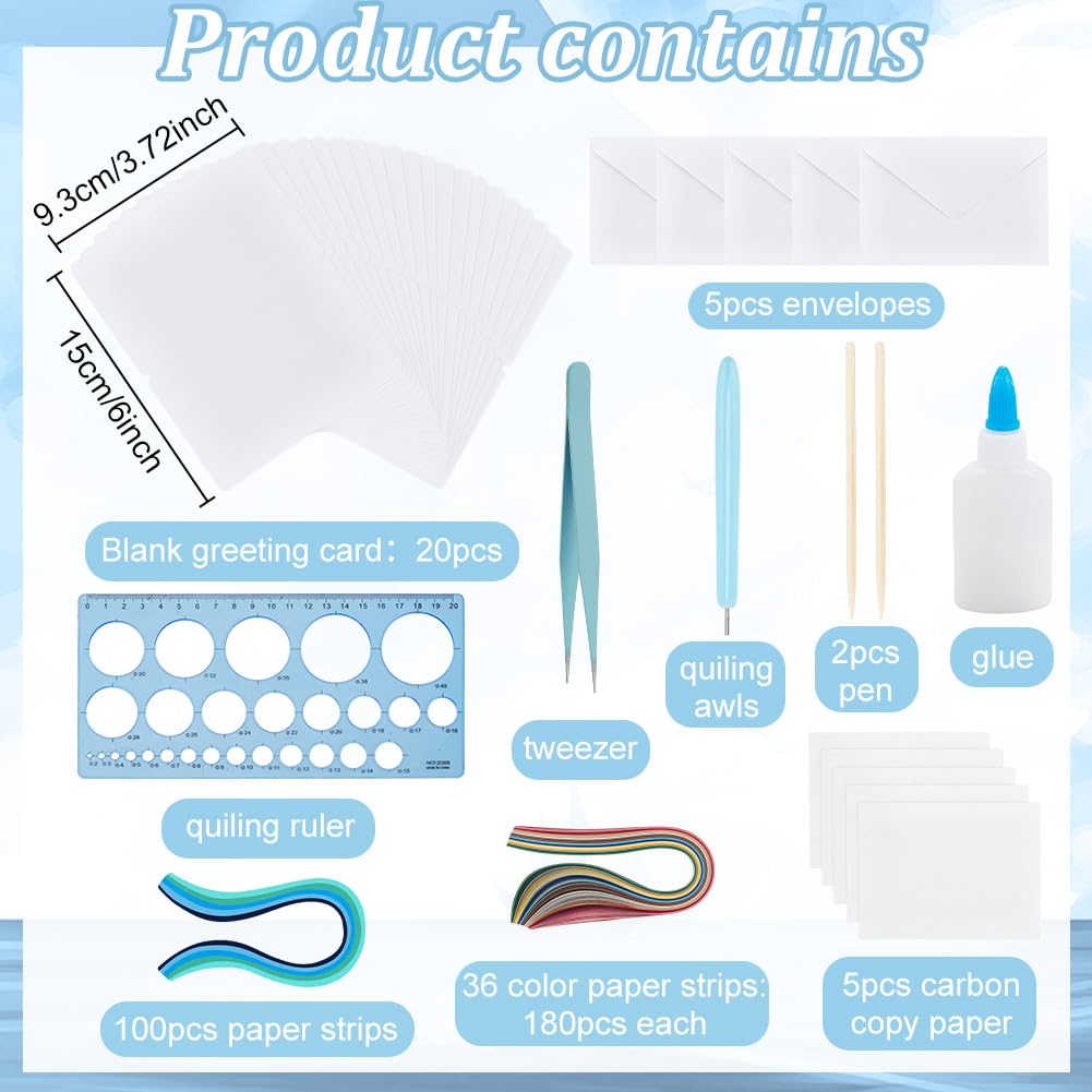 WEBEEDY 20 Sets Paper Quilling Kit for Adults Beginners 5 Styles Lighthouses Boats Waves Love Theme Quilling Greeting Card Making Kit with Instruction Ideal Gift for Sailing Enthusiasts WEBEEDY