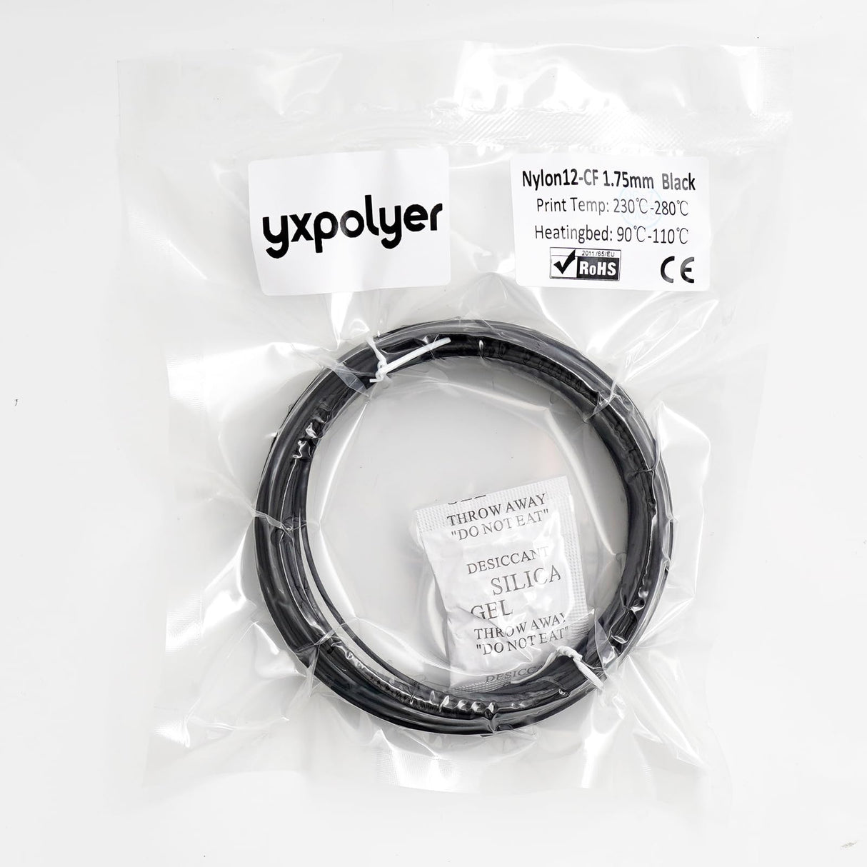 Nylon Carbon Fiber Filament PA12 CF 50G 1.75mm for 3D Printer Filament 3D Engineering Printing yxpolyer