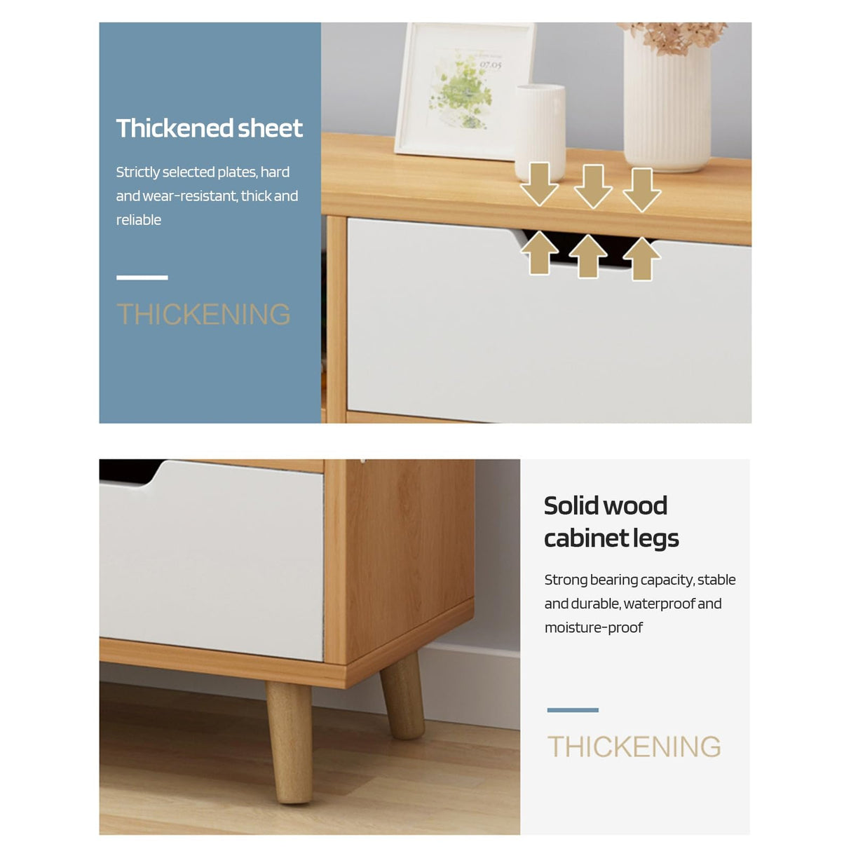 mufojyez TV Stand for 55 Inch TV, Modern TV Stands for Living Room, Entertainment Center with Storage with Door, Shelves & 3 Cabinets, TV and Media Consol for Living Room Bedroom Farmhouse White mufojyez