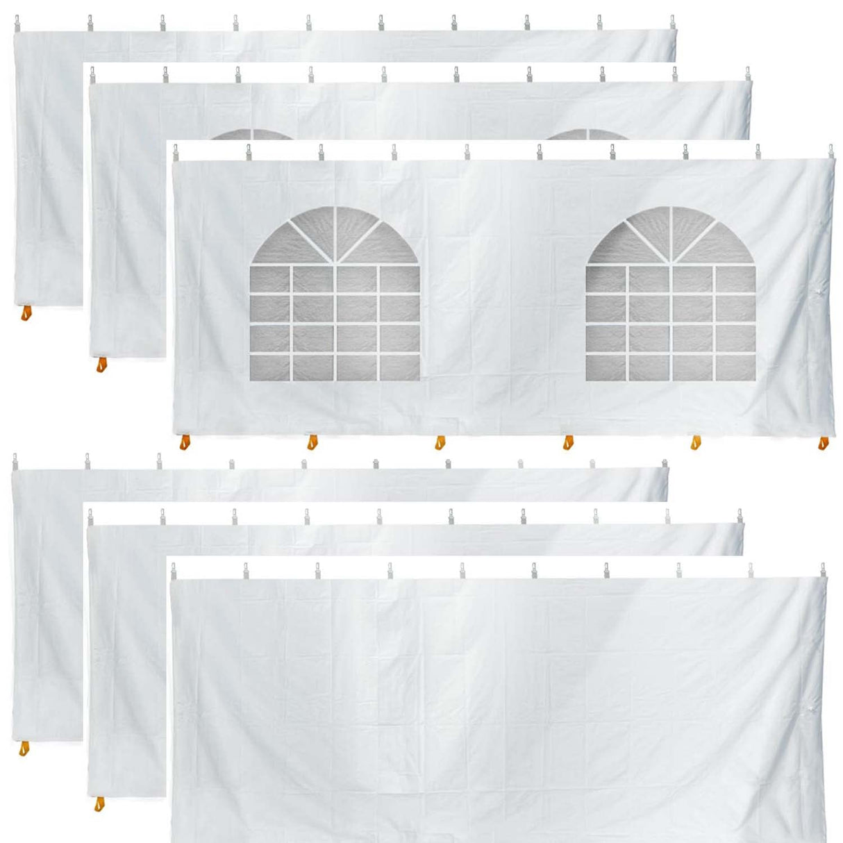 TentandTable 20 Foot x 40 Foot Party Tent Sidewall Kit, Complete 4 PVC Vinyl Wall Set - 2 Solid & 2 Window 7' Side Walls, Fits Commercial Standard Event Outdoor Canopy Tents, Tent Not Included TentandTable