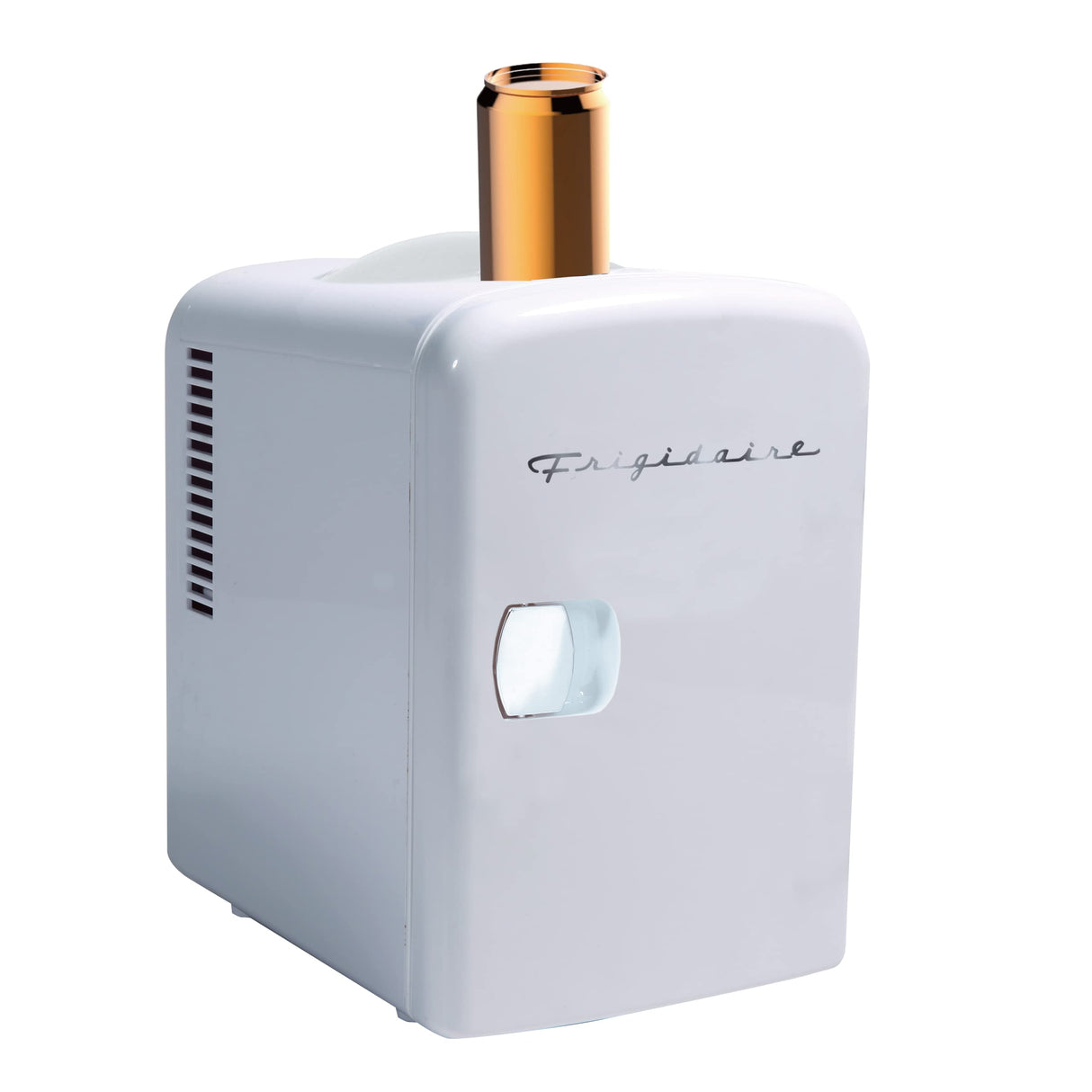 Frigidaire Mini Portable Compact Personal Fridge Cooler, 4 Liter Capacity Chills Six 12 oz Cans, 100% Freon-Free & Eco Friendly, Includes Plugs for Home Outlet & 12V Car Charger - White Frigidaire