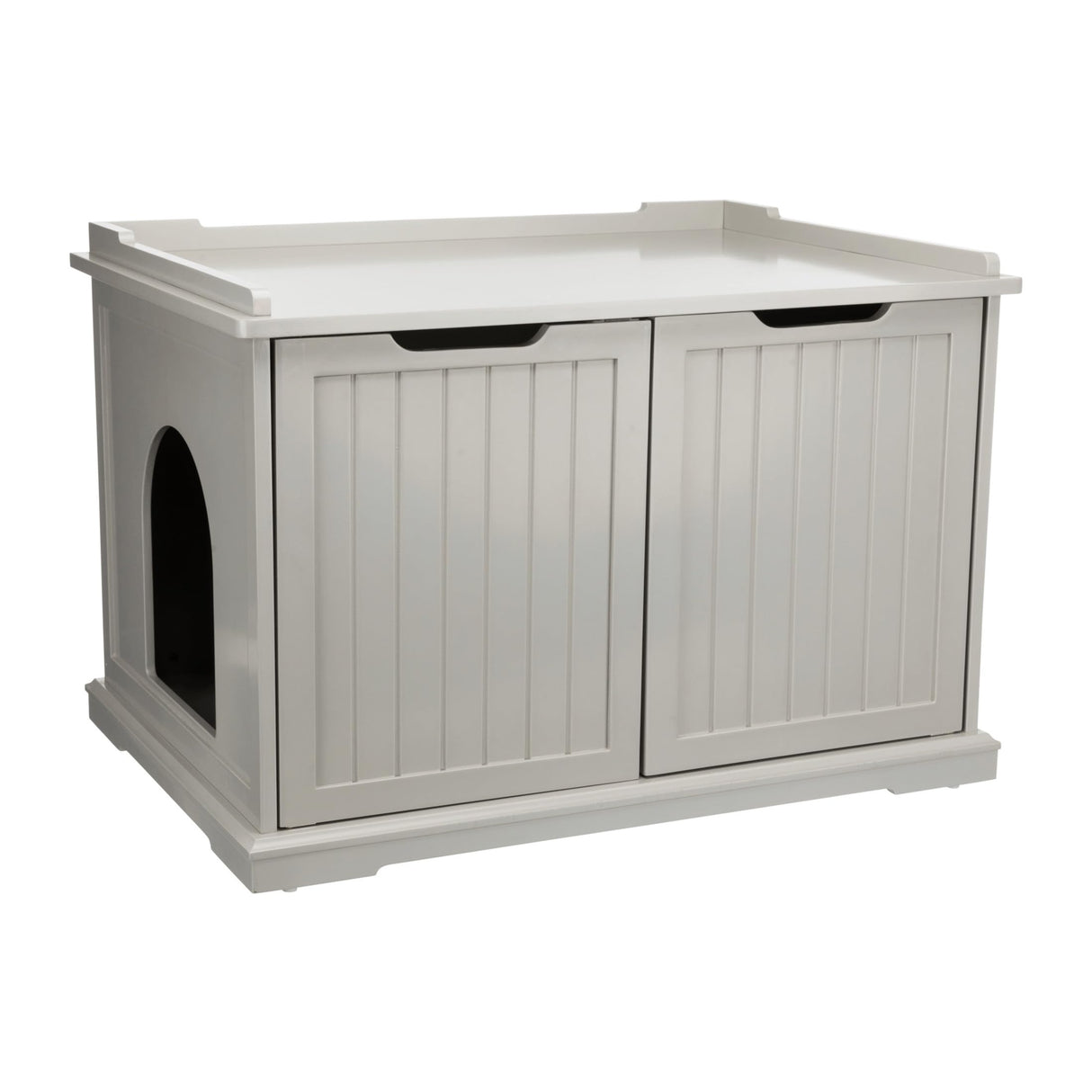 TRIXIE XL Furniture Litter Box Enclosure (Gray), Hidden Litter Box for Cats with Openings on Either Ends & Large Ventilations Slots, Double Doors for Easy Cleaning, Removable Divider TRIXIE
