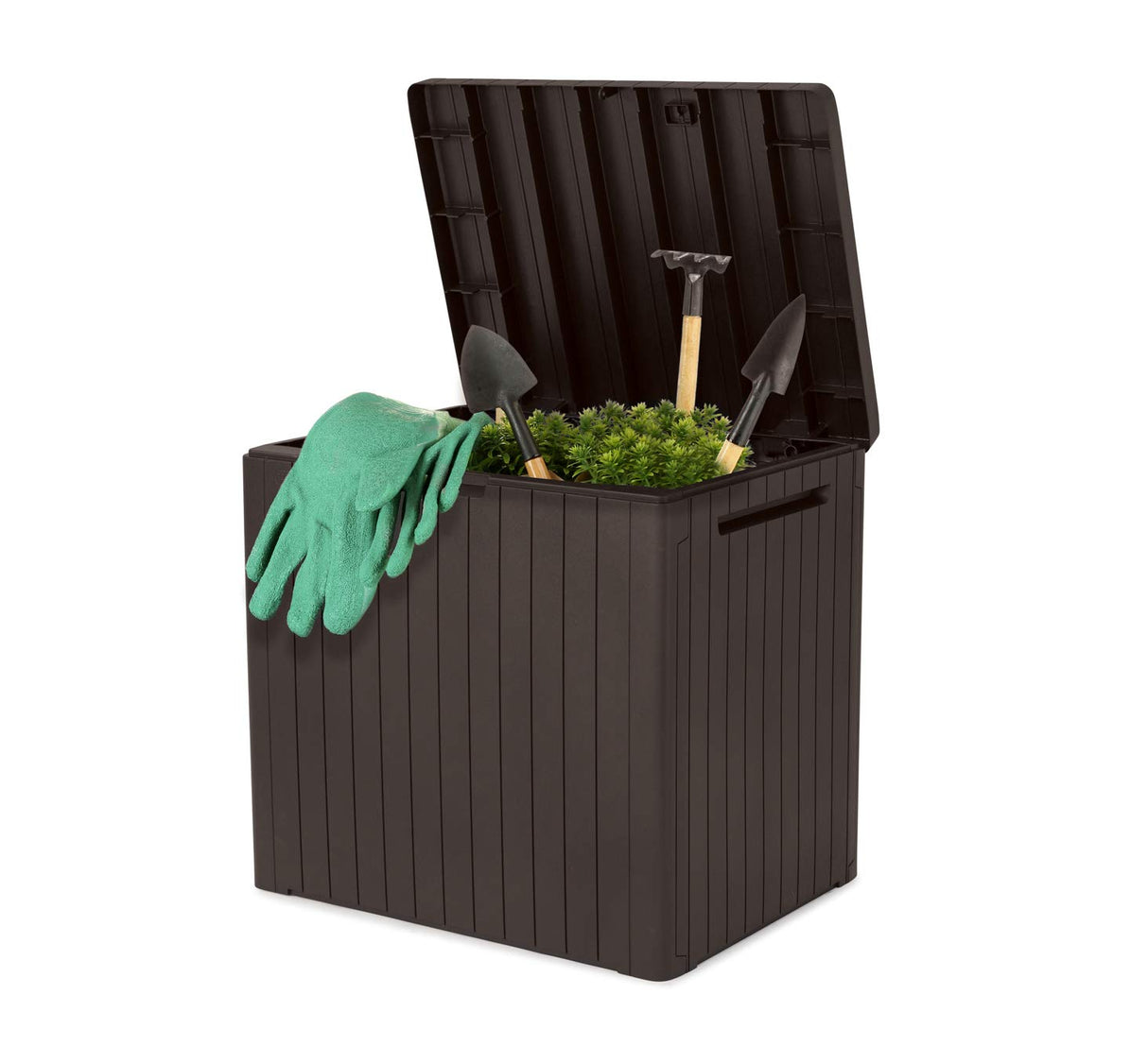 Keter City Outdoor Plastic Storage Box Garden Furniture 57.8 x 44 x 54.8 cm - Brown Keter