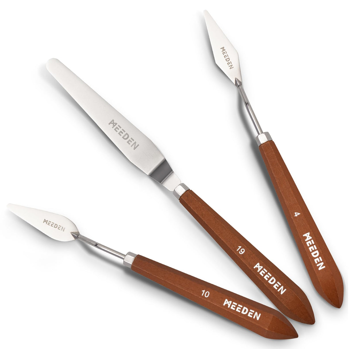 MEEDEN Artist Palette Knife Set: 3Pcs Art Spatula Knives with Wooden Handle - Stainless Steel Pallet Knives for Oil, Acrylic Canvas Painting MEEDEN