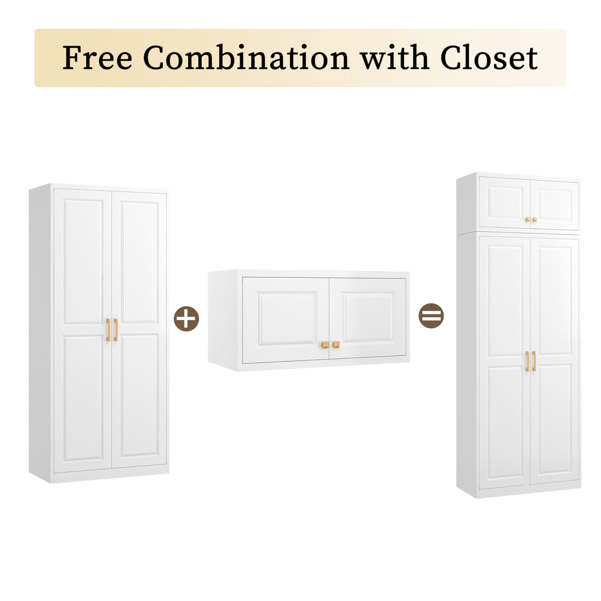 TIMELESS PIECES 86" Metal Wardrobe Cabinets,Armoire Wardrobe Closet with Hanging Rod,Clothes Storage Cabinet with Adjustable Shelves and Doors,Clothing Cabinet for Bedroom, Laundry Room,Office TIMELESS PIECES