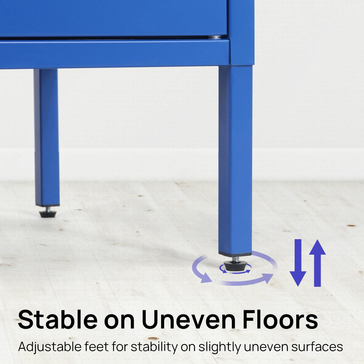 ALBAD Metal Storage Cabinet with Mesh Doors and Adjustable Shelves, Free Standing Sideboard Buffet Cabinet for Kitchen, Living Room, Dining Room, Home Office (Blue) ALBAD