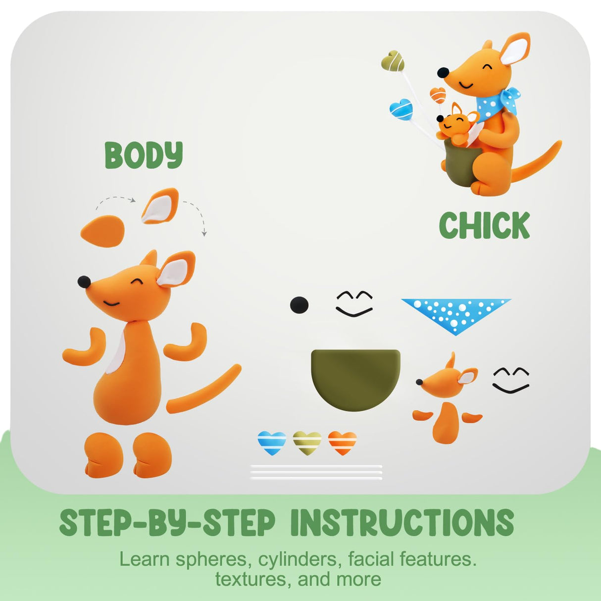 LOUFOR Air Dry Clay Kits - Modeling Clay for Kids, Ultra Light & Soft, Safe & Non-Toxic, DIY Airdryclay Kit with Sculpting Tools and Tutorials, Creatible Art Crafts Toys Gifts for Boys Girls LOUFOR