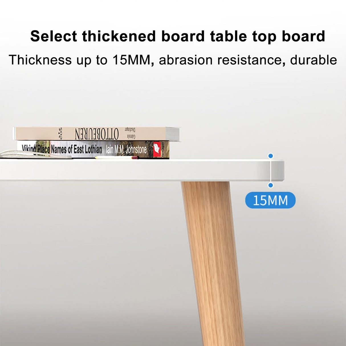 Simple Wooden Writing Computer Desk, Nordic Style Workbench with Solid Wood Legs Modern PC Laptop Study Desk Edge Spacious Desktop Student Wood Writing Table for Home Office(39" x 23" x 28" ) White cdar