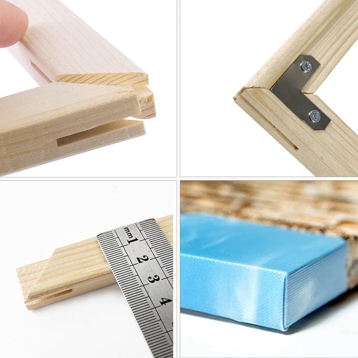 Gumney 40X50cm Solid Wood Canvas Stretcher Bars Kit, Wooden Canvas Frames Painting Stretching Bars Kits for Prints, Oil Paintings, Digital Paintings and Posters Gumney