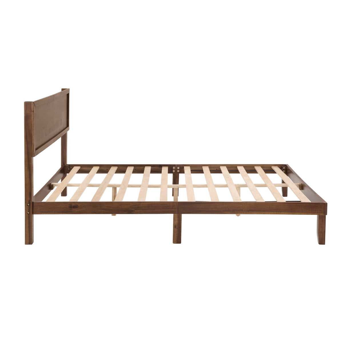 MT EDITION Wood Queen Size Bed Frame,Wooden Queen Platform Bed Frame with Headboard,Sturdy Rubber Modern Home Style Bed Frame for Bedroom (Queen) MT EDITION
