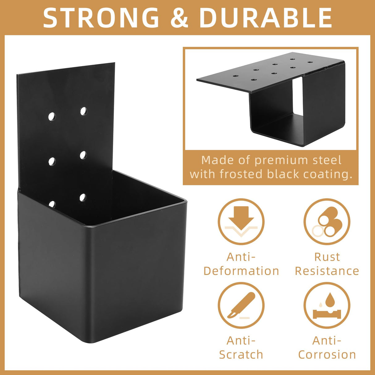 4 PCS Pergola Brackets Kit, Heavy Duty Pergola DIY Brackets Joist Bracket Connector Brace with Screws for 4''x4'' Wood Posts, Beam Support Bracket for Patio, Pergola, Log Cabin, Fence VavoStocks