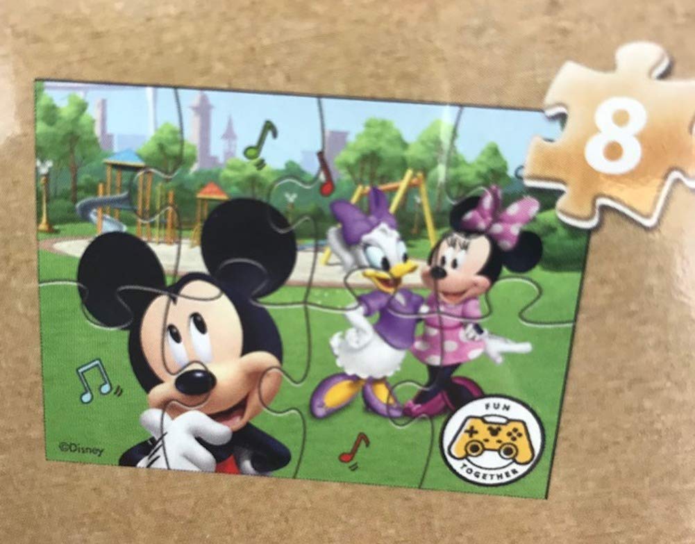 Disney Mickey Mouse 5 Wood Jigsaw Puzzles in Wood Storage Box Disney