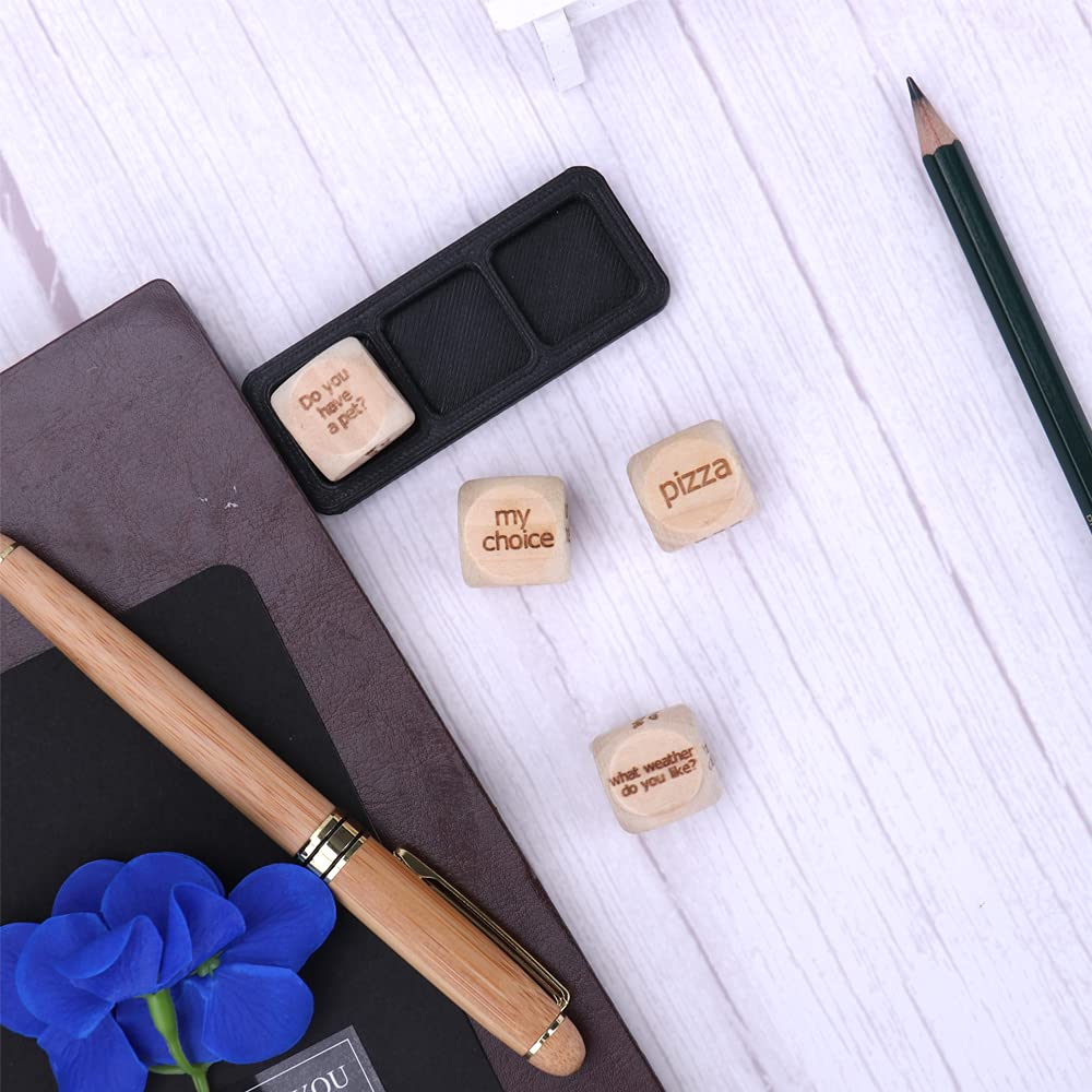 Custom Personalized Wooden Engraved Dice with Any Text (sty1) Zakally