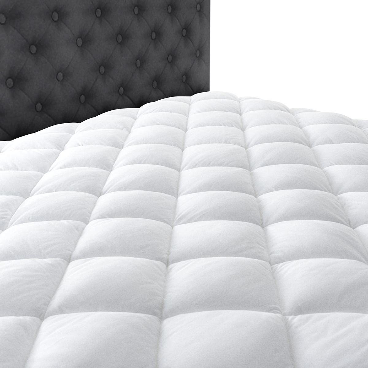 Taupiri King Quilted Mattress Pad Cover with Deep Pocket (8"-21"), Cooling Soft Pillowtop Mattress Cover, Down Alternative Mattress Protector Topper, White Taupiri