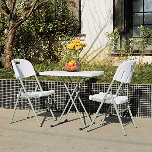 Lakhow 30 Inch,Adjustable Folding Laptop Table TV Tray, Height Adjustable Folding Computer Desk, White Granite Lakhow