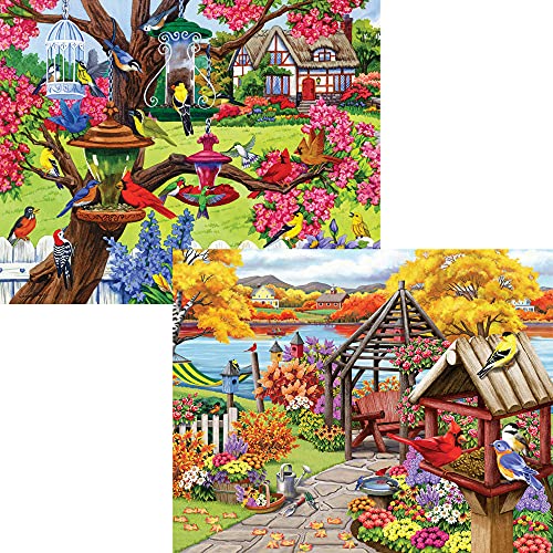 Bits and Pieces – 4-in-1 Multi-Pack Jigsaw Puzzles for Adults – 500 Piece Puzzle Set by Nancy Wernersbach – Also Available in 300 Piece Variant – Each 16" x 20" (Pack of 4 500 Piece Puzzles) Bits and Pieces