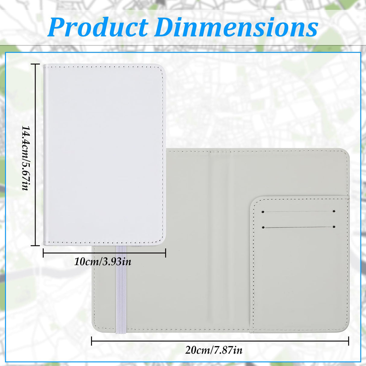 Yeaqee 8 Pcs Sublimation Passport Holder Covers PU Leather Heat Transfer Card Travel Wallet DIY Blank Holder Cover for Passport Business Cards Credit Cards (White) Yeaqee