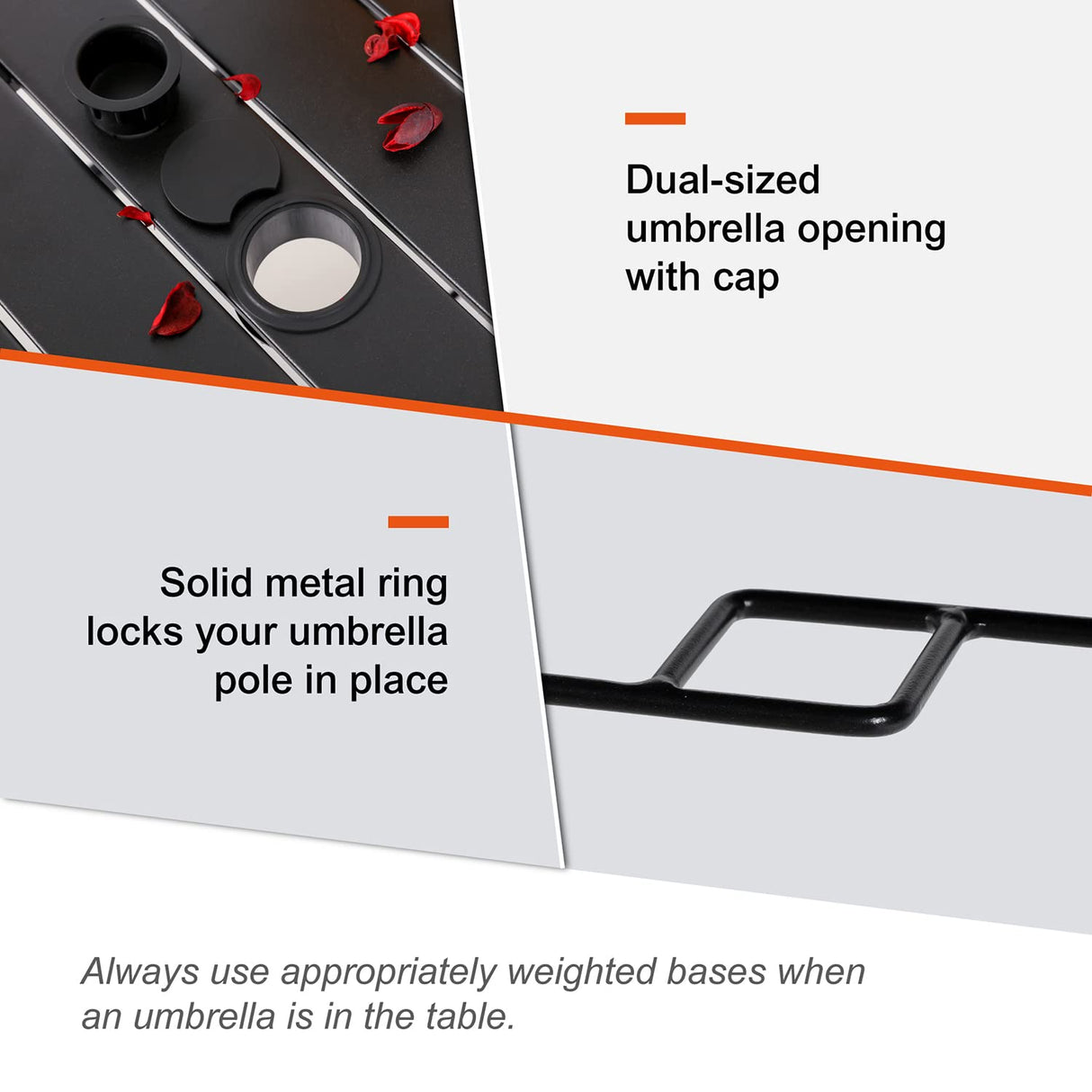 Anmutig Patio Dining Set for 6, 7-Piece Outdoor Furniture Rectangular Table and 6 Metal Textilene Stackable Chairs Set for Lawn Backyard and Deck Black Anmutig