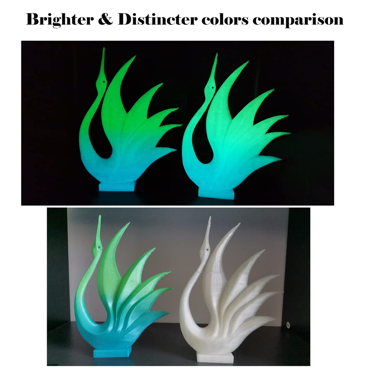 Stronghero3D PLA 3D Printer Filament,Glow in The Dark Filament, Glow Green/Blue 1.75mm(2.2LBS) Accuracy +/-0.05mm for Ender3 Ender5 CR10 Stronghero3D