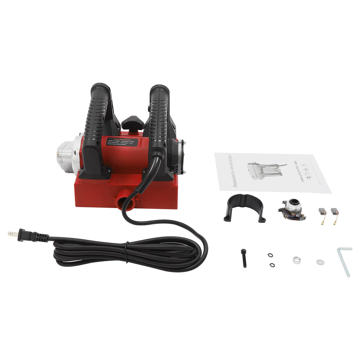 1300W Electric Wall Planer, Handheld Power Hand Planer Portable Roller Planer with Cable, Electric Wall Concrete Tool for Wall Renovation (Red) HuaShuani