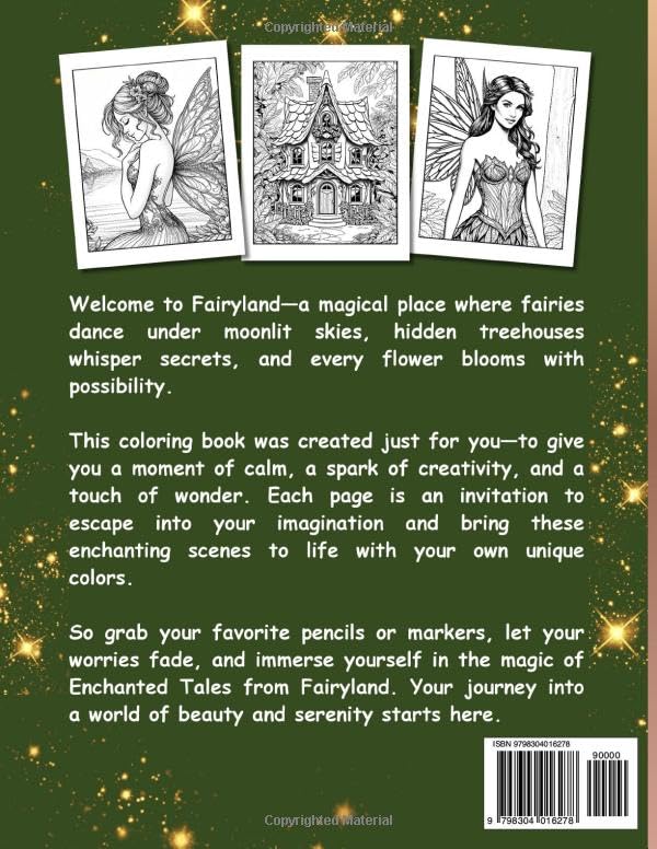 Enchanted Tales from Fairyland Coloring Book: Explore a Magical Kingdom of Fairies, embark in Fantastic Adventures, Mystical Creatures for relaxation and mindfulness. WoodArtSupply