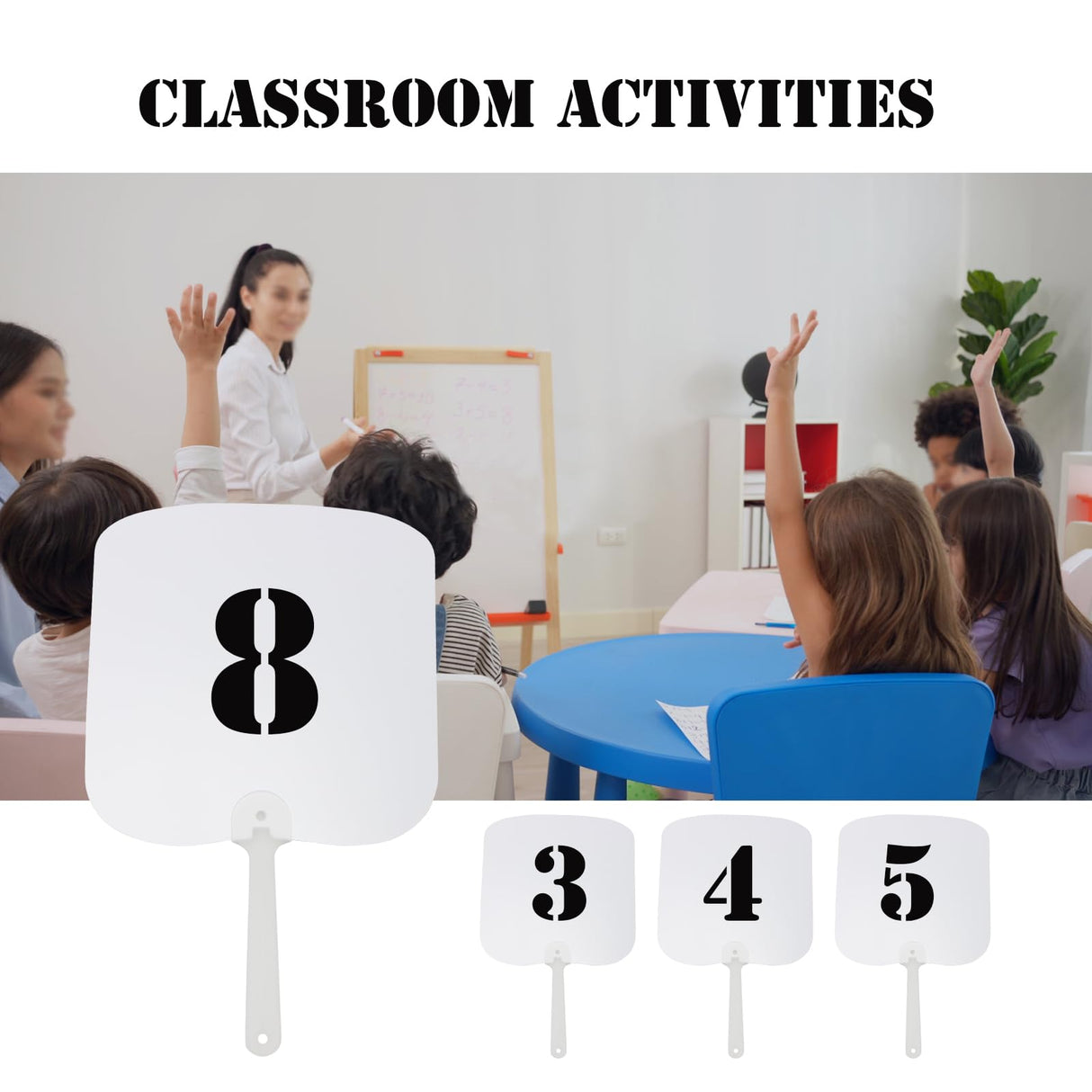 DIICCYO Church Fans Handheld Set of 30 Pcs, Blank Double-Sided Sublimation Wedding Paddle Fan with Handle, Blank Plastic Fans for Church Wedding Parties Classroom DIY DIICCYO