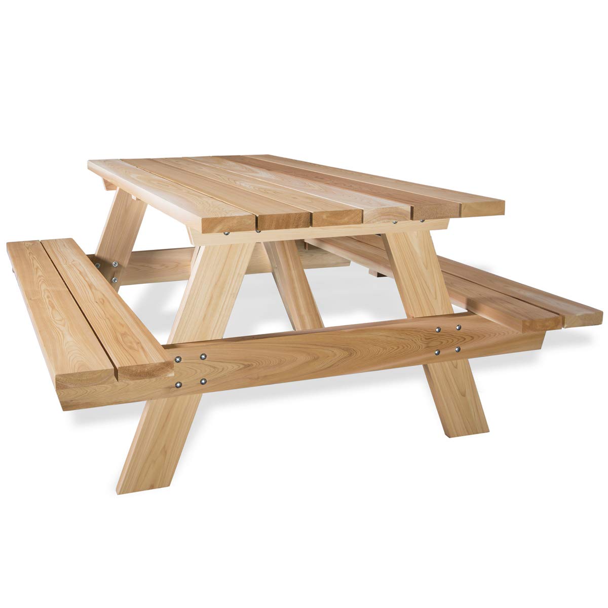 All Things Cedar PT70 Picnic Table | 6-ft Cedar Outdoor Bench | Handcrafted Patio Benches for Outdoors | Western Red Cedar, Eco-Friendly & Spacious Wood Bench (70x60x30) All Things Cedar