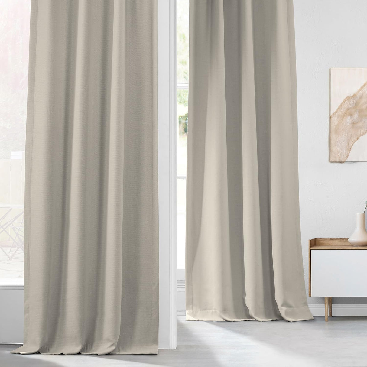HPD Half Price Drapes Faux Linen Textured Room Darkening Curtains for Bedroom 108 Inches Long (1 Panel), 50W X 108L Curtains for Living Room Home Decor, Birch HPD Half Price Drapes