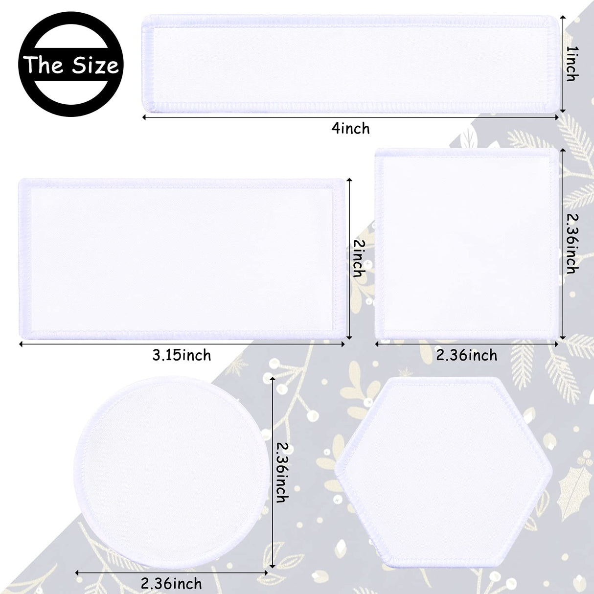 50 Pieces Sublimation Patch Fabric Iron-on Blank Patches Fabric Repair Sublimation Blank Patch Heat Transfer Blank Patch for Hats Clothes Uniforms Jeans Backpacks Dog Vest (White,Classic Series) Waydress