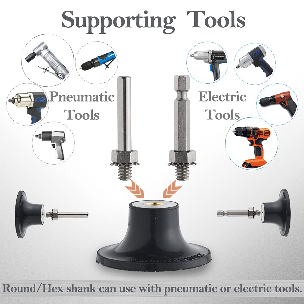 Tshya 270Pack 2inch Sanding Discs Pad Variety Kit for Drill Grinder Rotary Tools Die Grinder Accessories with 1/8"&1/4" Shank Backer Plate, Sanding Pads Includes 36-3000 Grit Tshya