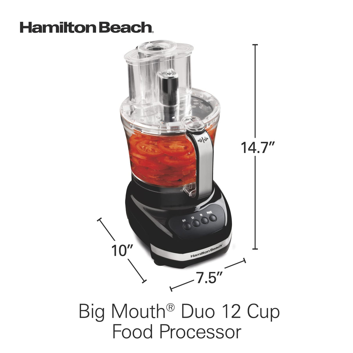 Hamilton Beach Big Mouth Duo Plus 12 Cup Food Processor & Vegetable Chopper with Additional Mini 4 Cup Bowl, Black (70580) Hamilton Beach