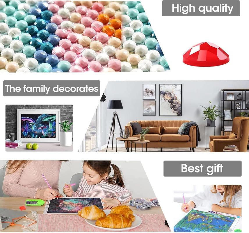 LOMSIOY DIY 5D Diamond Art Kits for Adults, Ball Diamond Painting Kits for Beginner, Soccer Diamond Art with Round Full Drill Rhinestone Crafts Gem Arts for Home Wall Decor 12 * 16 inch LOMSIOY