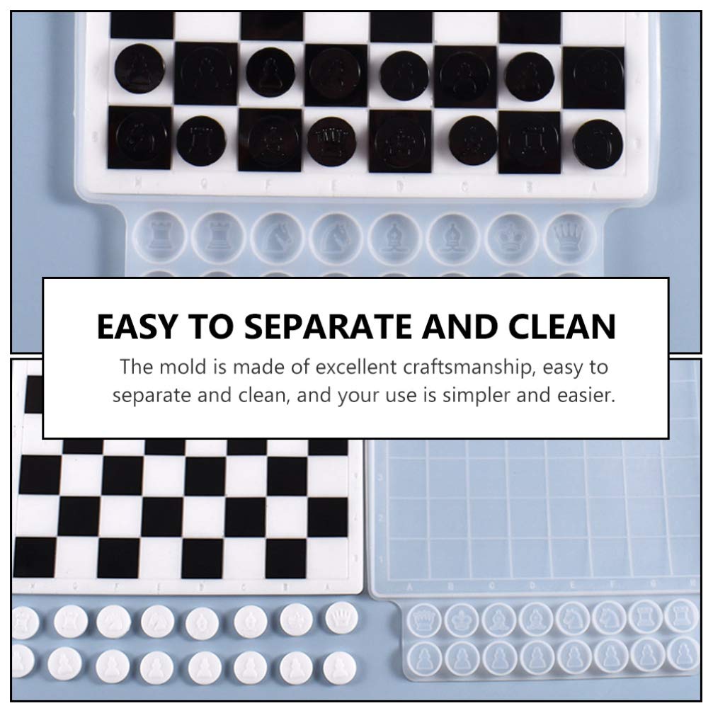 ARTIBETTER Chess Board Resin Mold Chess Table Epoxy Casting Mold International Chess Piece Silicone Mold for DIY Jewelry Crystal Crafts Making Tool ARTIBETTER